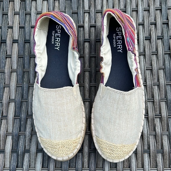 Nwot SPERRY TOP-SIDER Women's Laurel Reef Espadrille - Oatmeal/Caribbean Stripe - Picture 2 of 16